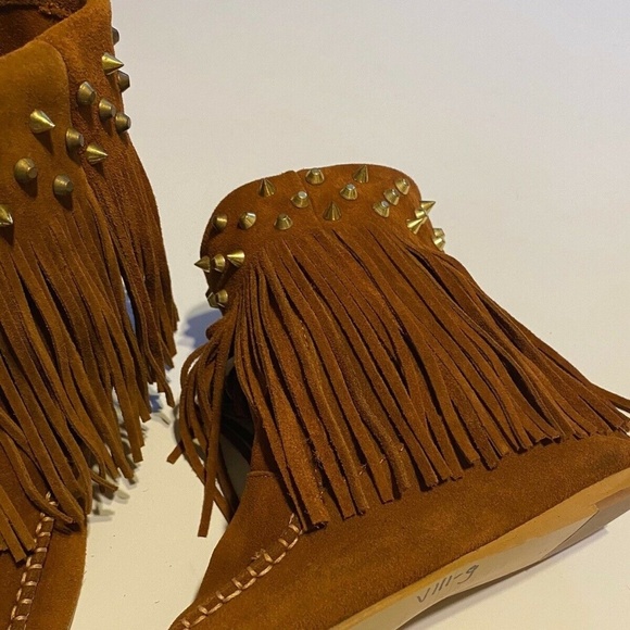 Trafaluc Zara Womens Flat Booties Fringe Brown Size US 6.5 - Picture 12 of 13